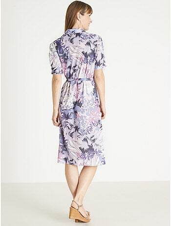 Robe entièrement boutonnée maille fluide