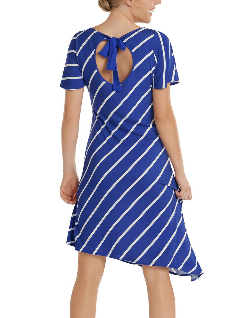 Robe estivale asymétrique manches courtes Rhodes Bleu - Kiabi