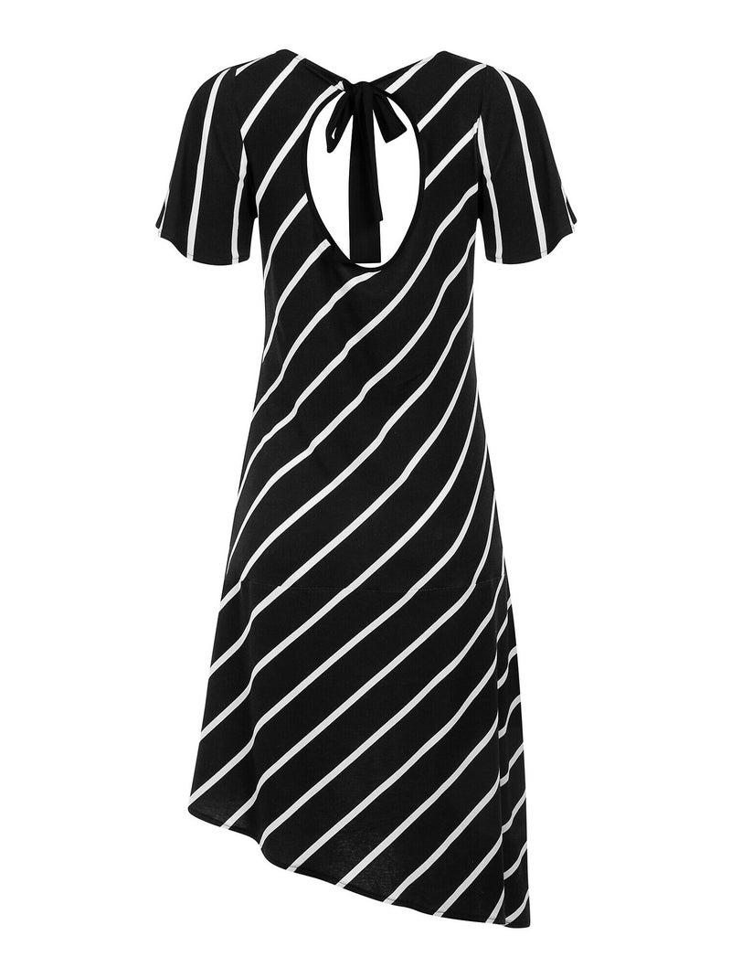 Robe estivale asymétrique manches courtes Rhodes Noir - Kiabi