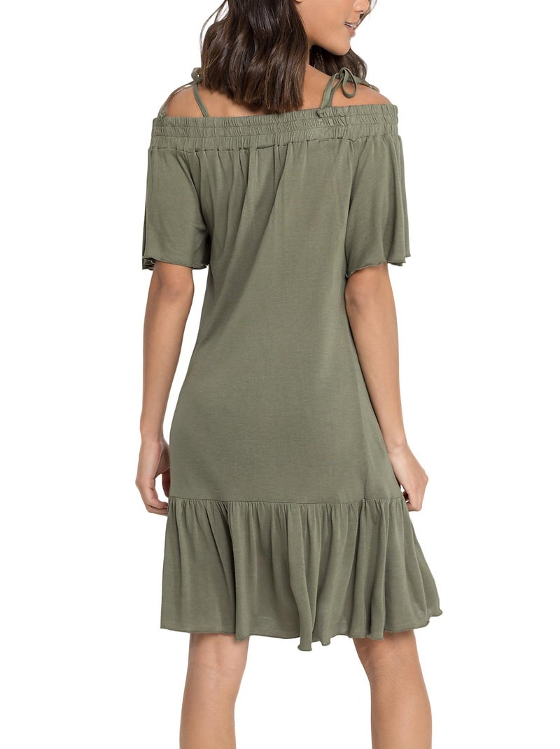 Robe estivale Carmen Kaki - Kiabi