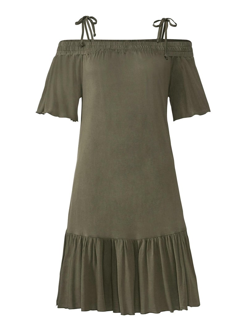 Robe estivale Carmen Kaki - Kiabi