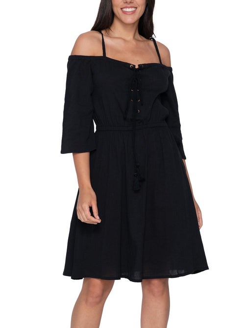 Robe estivale épaules dénudées demi-manches Mia - Kiabi