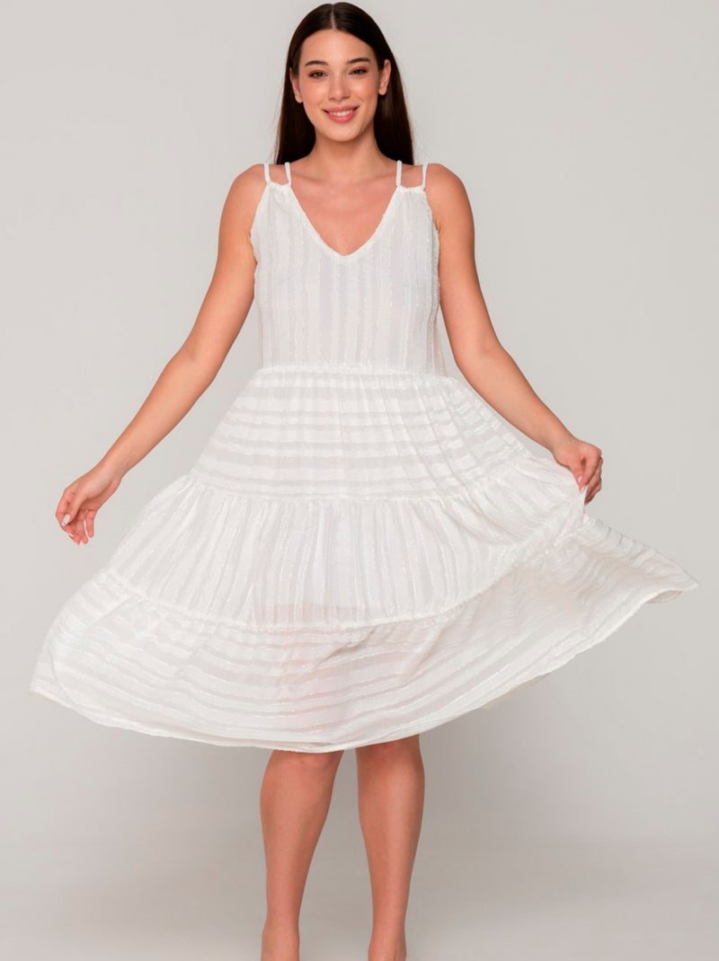 Robe estivale longue PRAISE Ecru - Kiabi