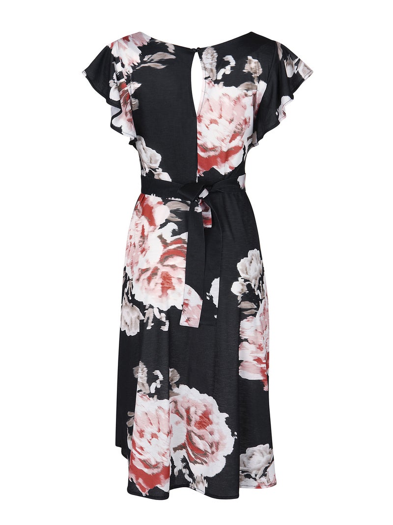 Robe estivale manches courtes Hawaii Noir - Kiabi