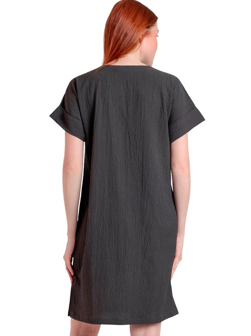 Robe estivale manches courtes Linen Style - Kiabi