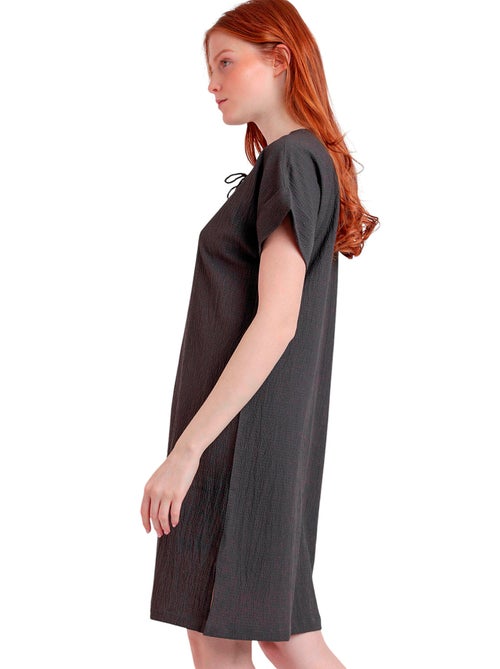Robe estivale manches courtes Linen Style - Kiabi