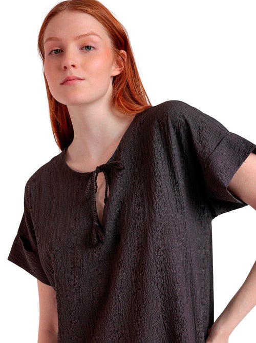 Robe estivale manches courtes Linen Style - Kiabi