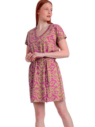 Robe estivale manches courtes Pink And Green