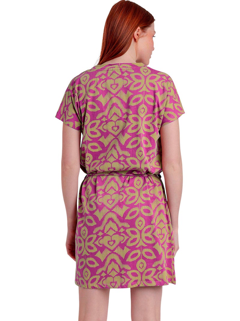 Robe estivale manches courtes Pink And Green Violet - Kiabi
