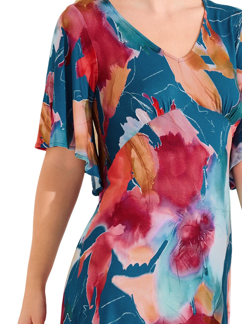 Robe estivale manches courtes ROMA Bleu - Kiabi