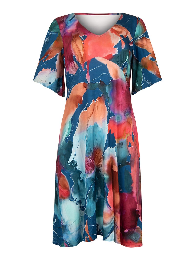 Robe estivale manches courtes ROMA Bleu - Kiabi