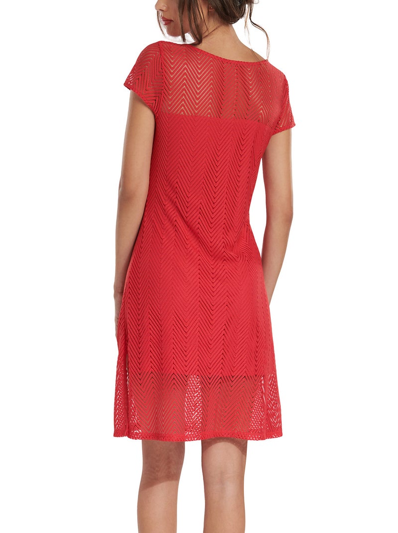 Robe estivale manches courtes Santorini Rouge - Kiabi