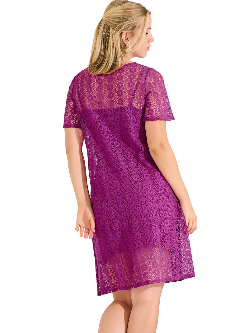 Robe estivale manches courtes SORRENTO Rose fushia - Kiabi