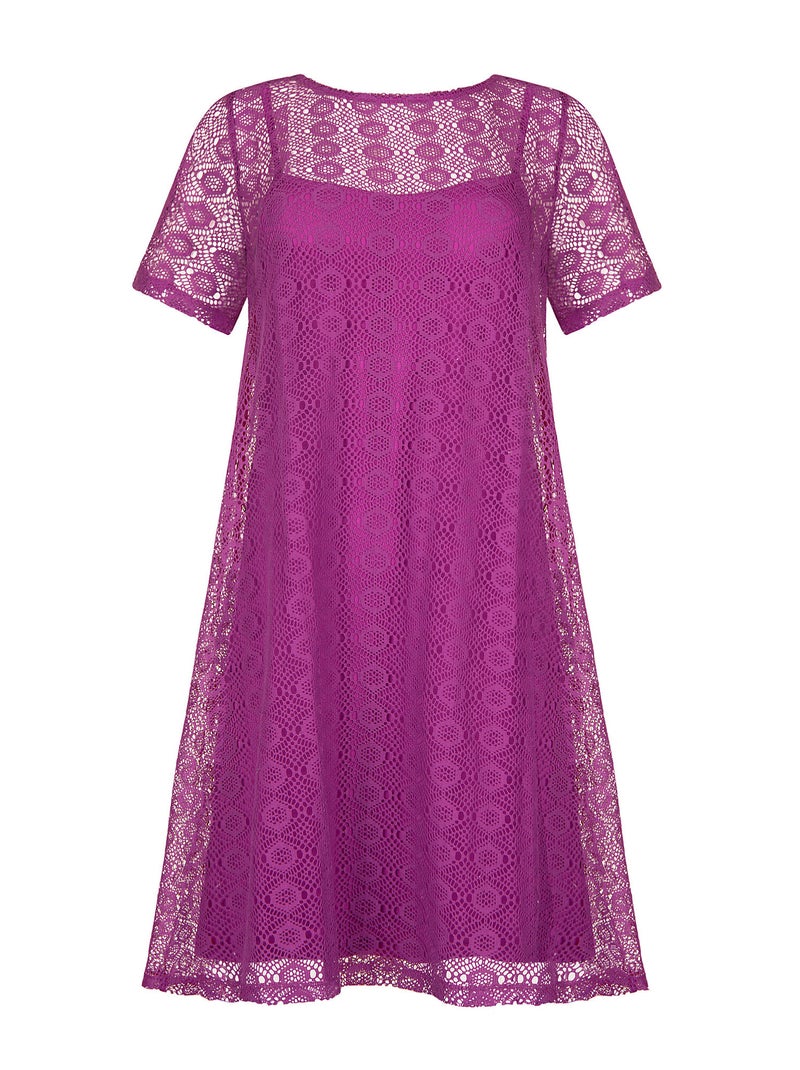 Robe estivale manches courtes SORRENTO Rose fushia - Kiabi