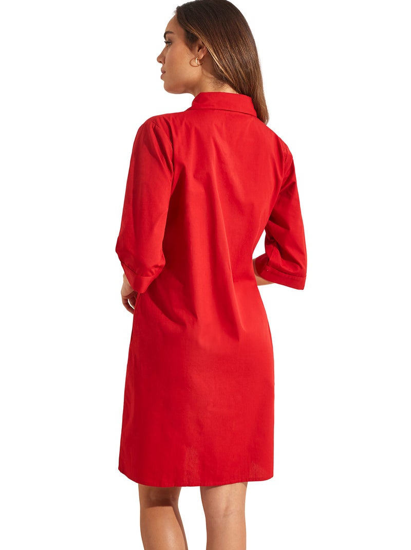 Robe estivale manches mi-longues ATLANTIS Rouge - Kiabi