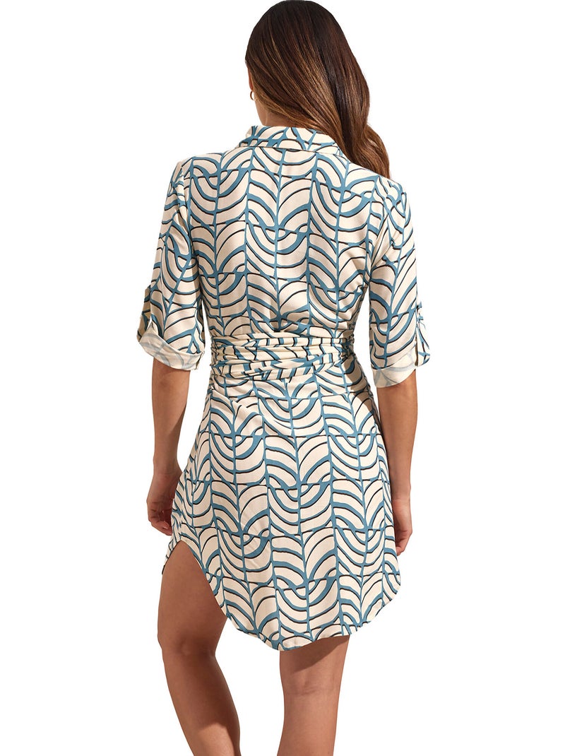 Robe estivale manches mi-longues MOAIS Bleu - Kiabi