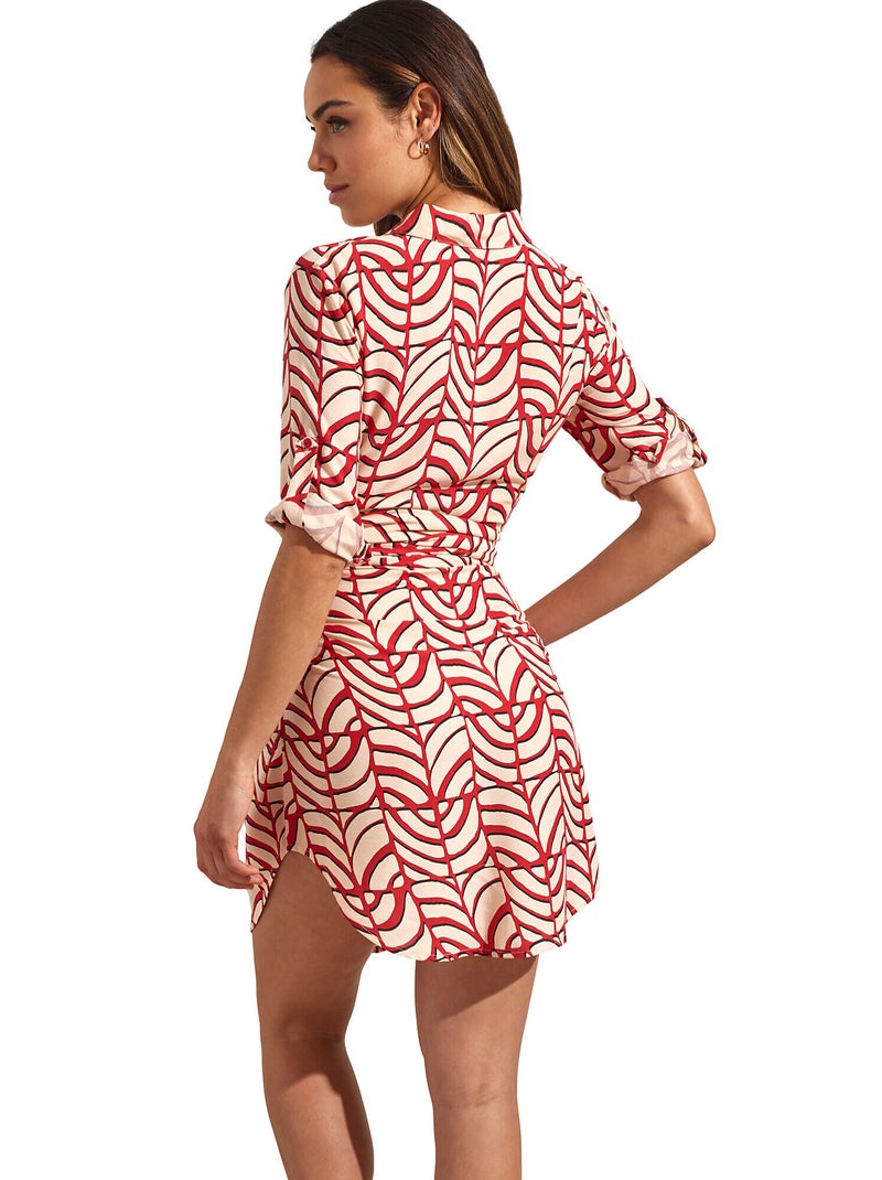 Robe estivale manches mi-longues MOAIS Rouge - Kiabi