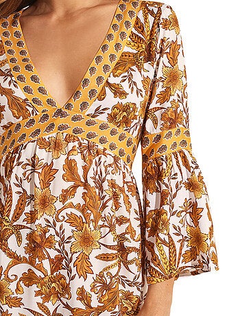 Robe estivale manches trois-quarts ACANTHUS