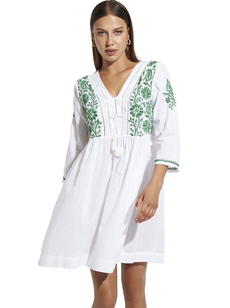 Robe estivale manches trois-quarts Daiquiri Vert - Kiabi