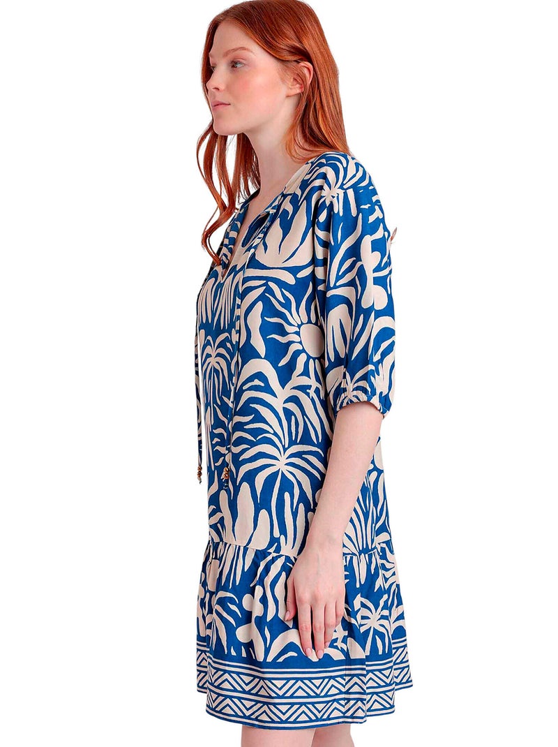 Robe estivale manches trois-quarts Sun Summer Bleu - Kiabi