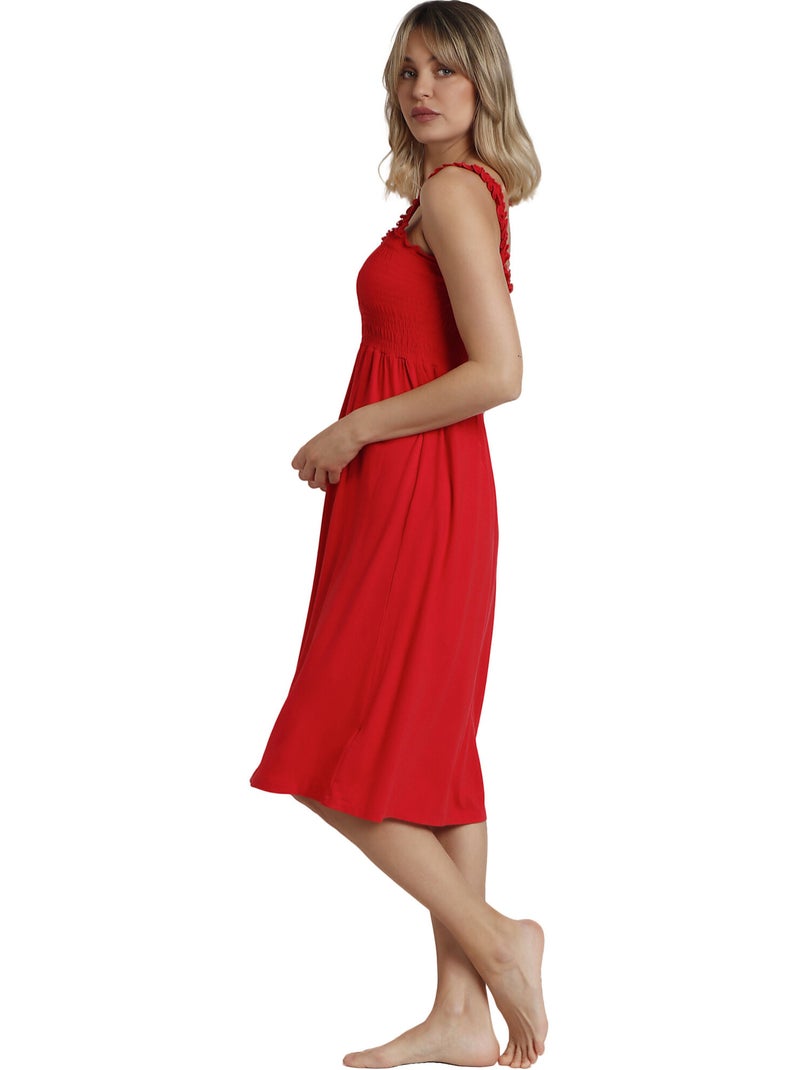 Robe estivale mi-longue Dolly Rouge - Kiabi