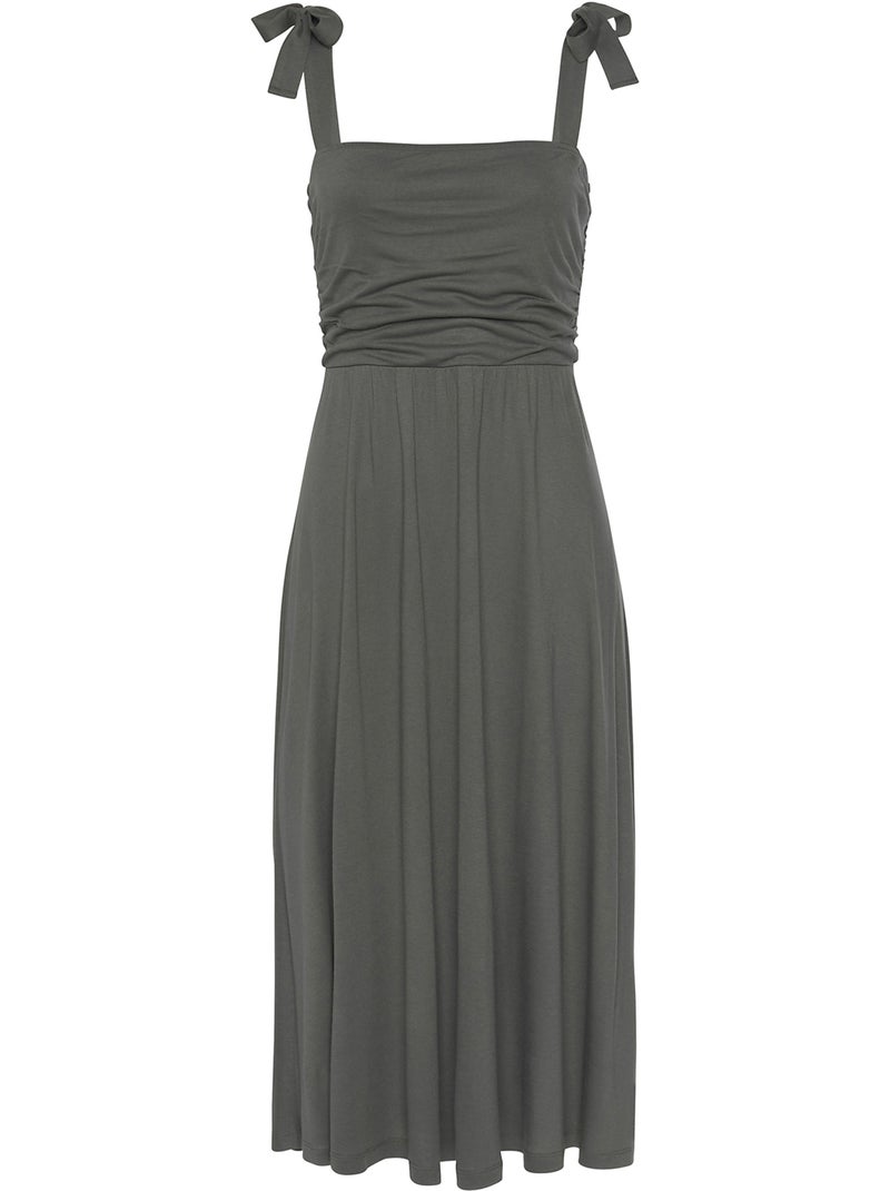 Robe estivale mi-longue Olive Kaki - Kiabi