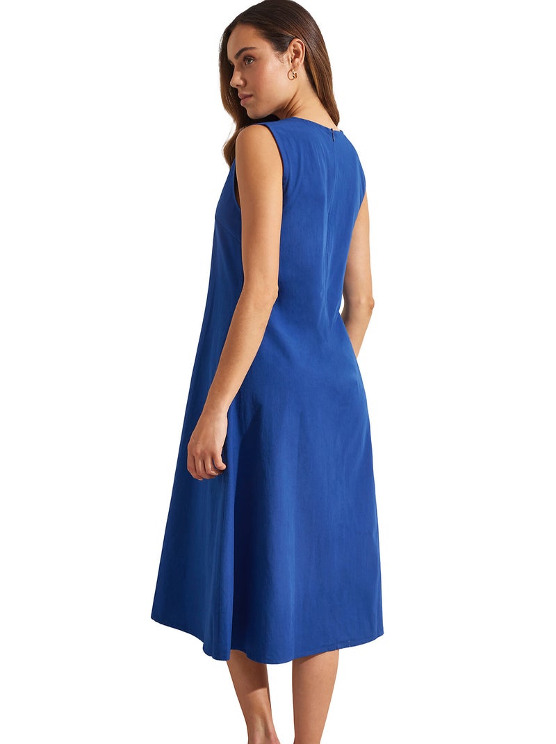 Robe estivale mi-longue sans manches BOREALIS Bleu marine - Kiabi