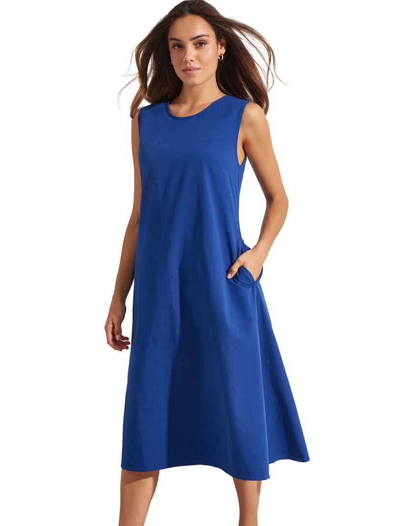 Robe estivale mi-longue sans manches BOREALIS Bleu marine - Kiabi