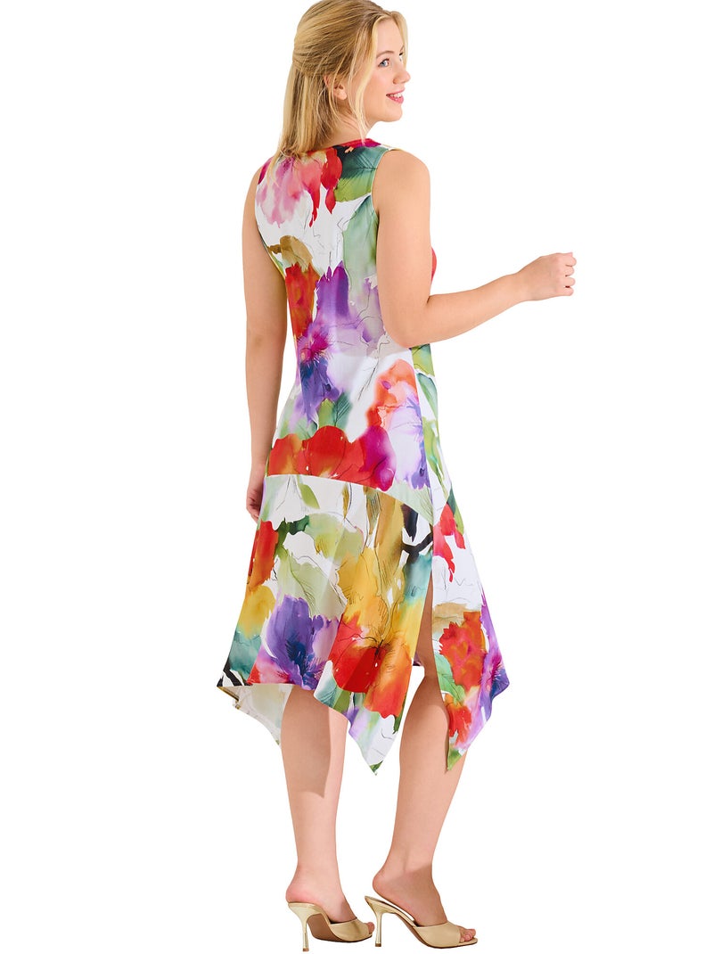 Robe estivale mi-longue sans manches ROMA Blanc - Kiabi