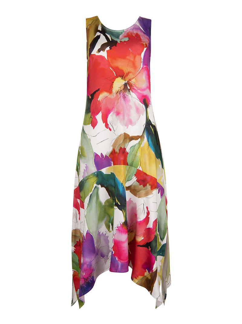 Robe estivale mi-longue sans manches ROMA Blanc - Kiabi