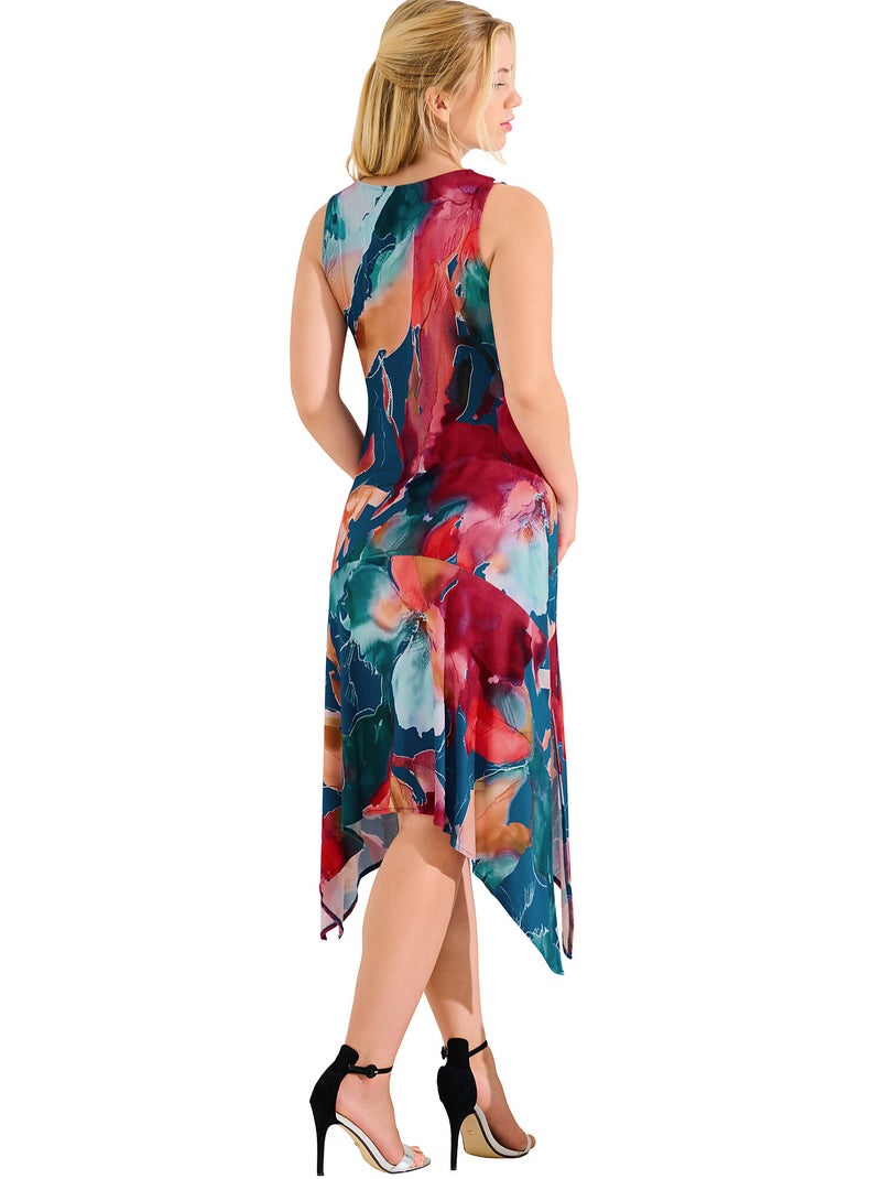 Robe estivale mi-longue sans manches ROMA Bleu - Kiabi