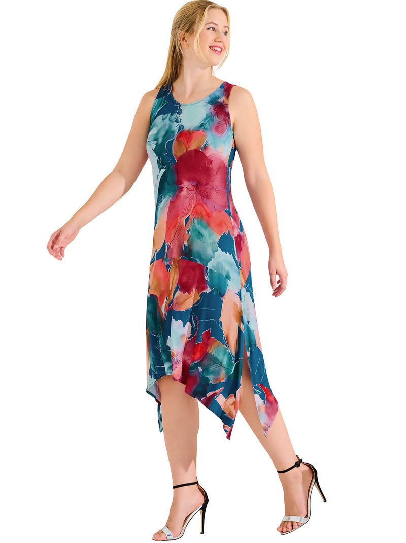 Robe estivale mi-longue sans manches ROMA Bleu - Kiabi