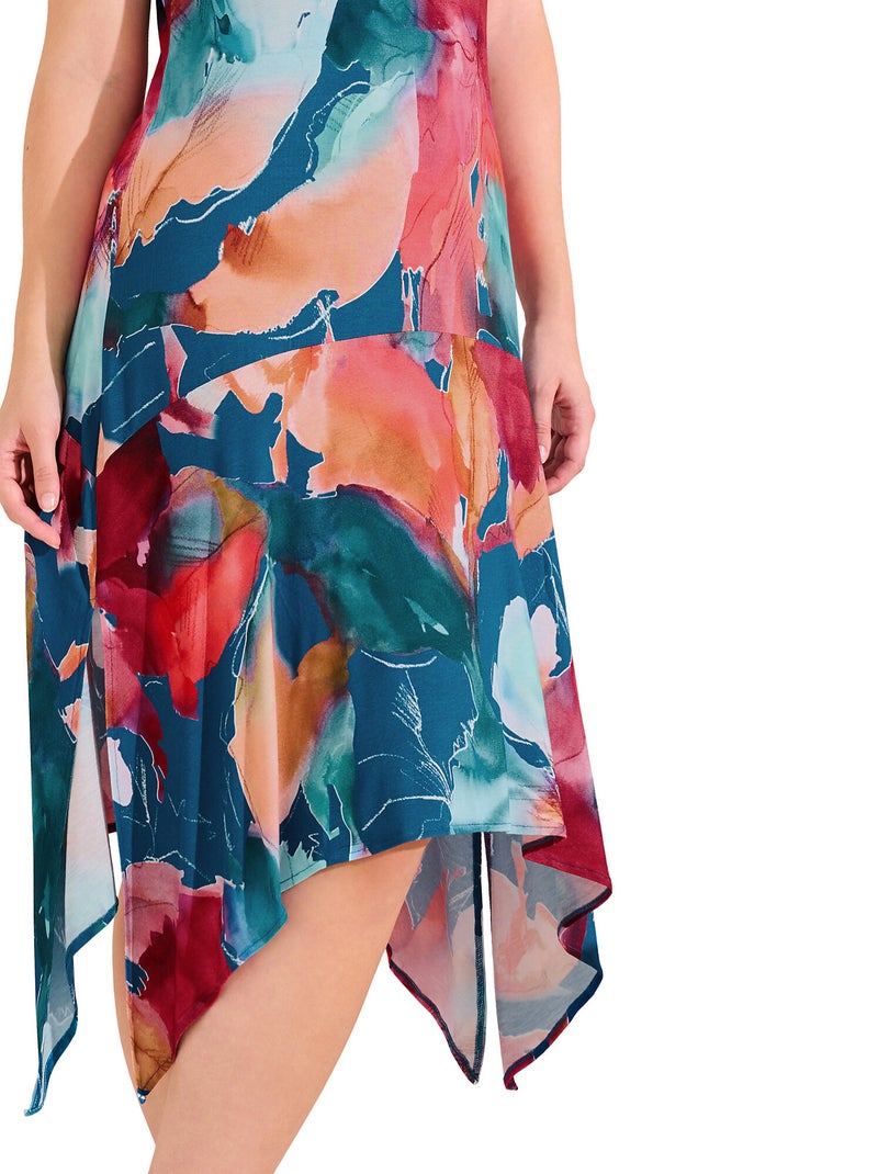 Robe estivale mi-longue sans manches ROMA Bleu - Kiabi