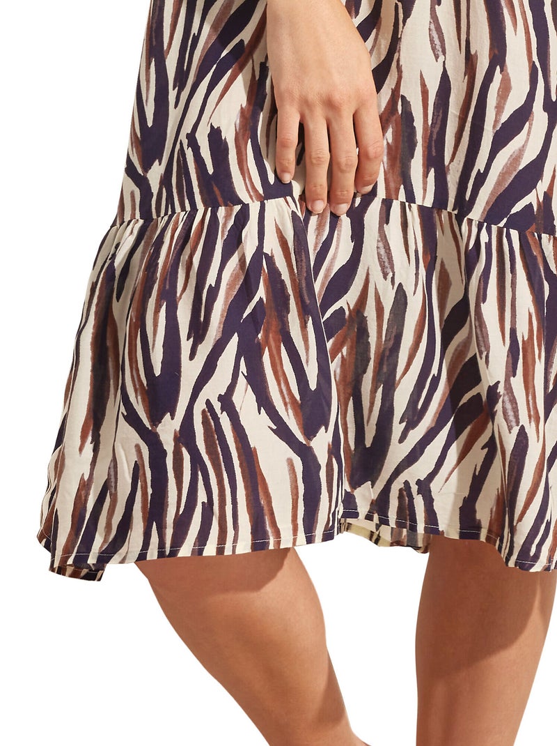 Robe estivale mi-longue SERENGETI Ecru - Kiabi
