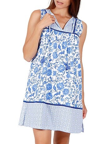 Robe estivale sans manches Etienne bleu