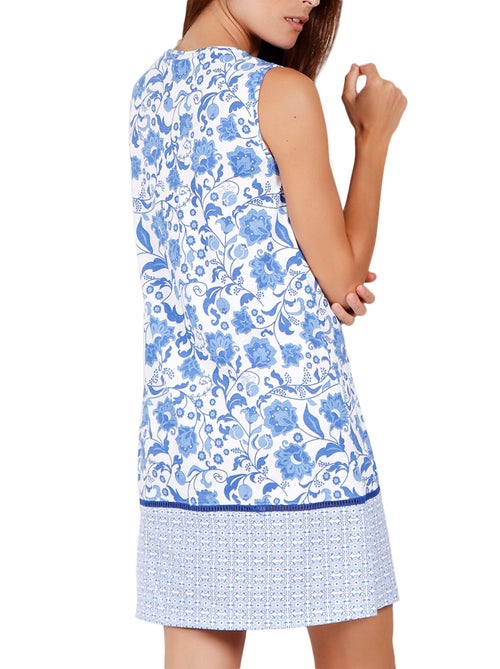 Robe estivale sans manches Etienne bleu - Kiabi