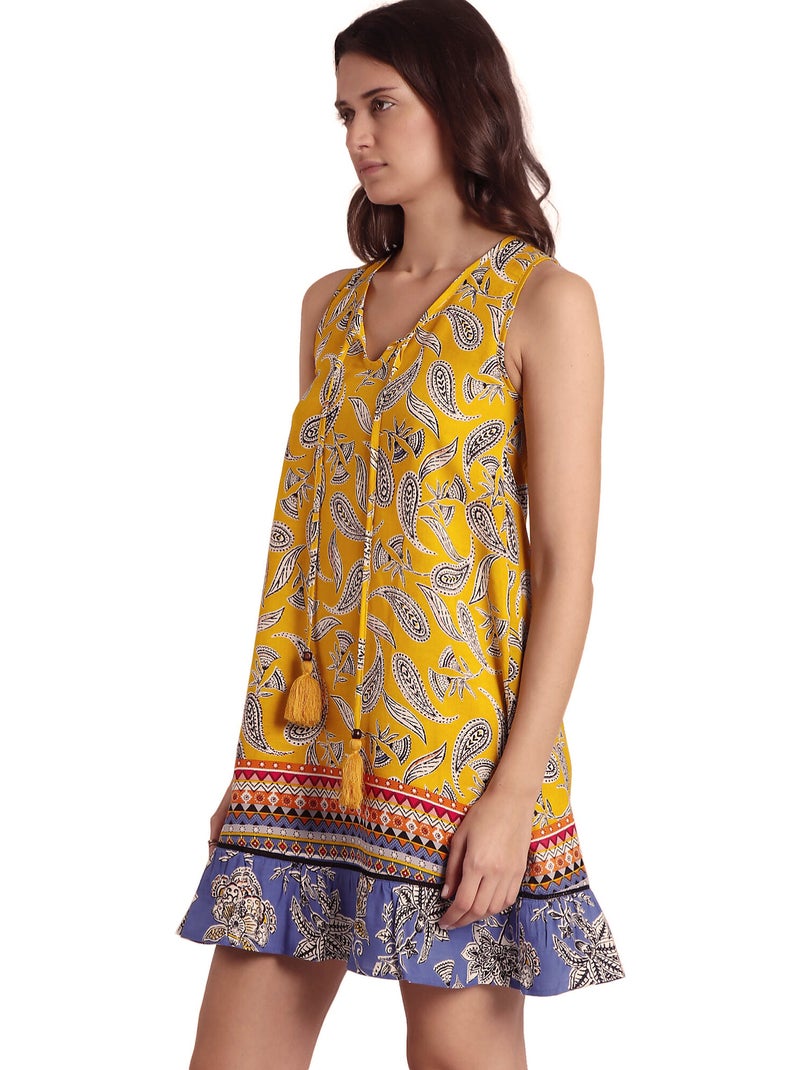 Robe estivale sans manches Hippy Beach Jaune - Kiabi