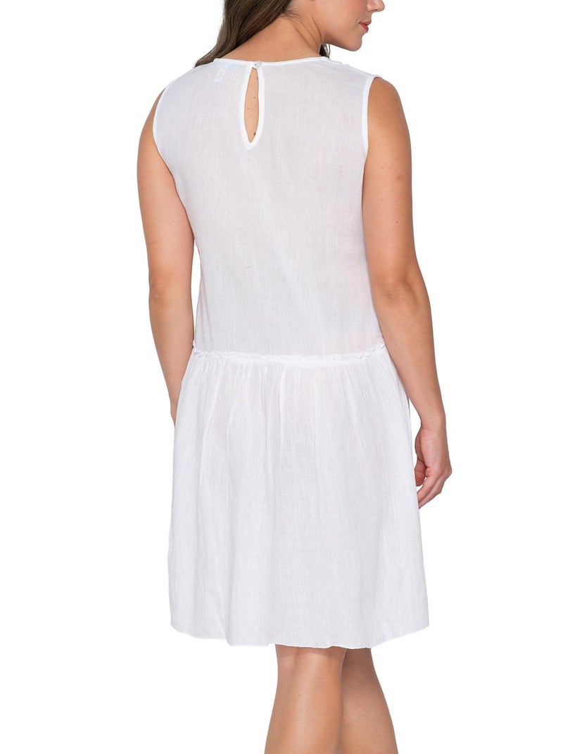 Robe estivale sans manches Mia Blanc - Kiabi