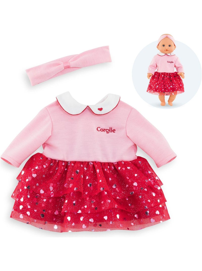 Robe et Bandeau Pétales de Cœurs pour poupon 30 cm N/A - Kiabi