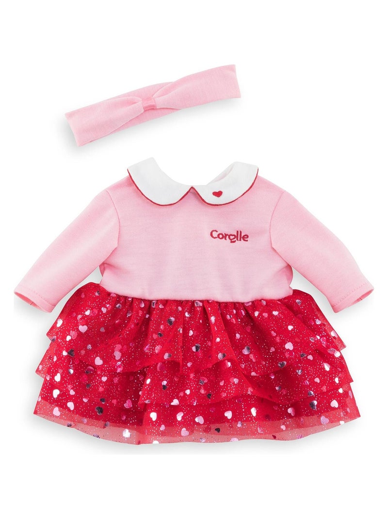 Robe et Bandeau Pétales de Cœurs pour poupon 36 cm N/A - Kiabi