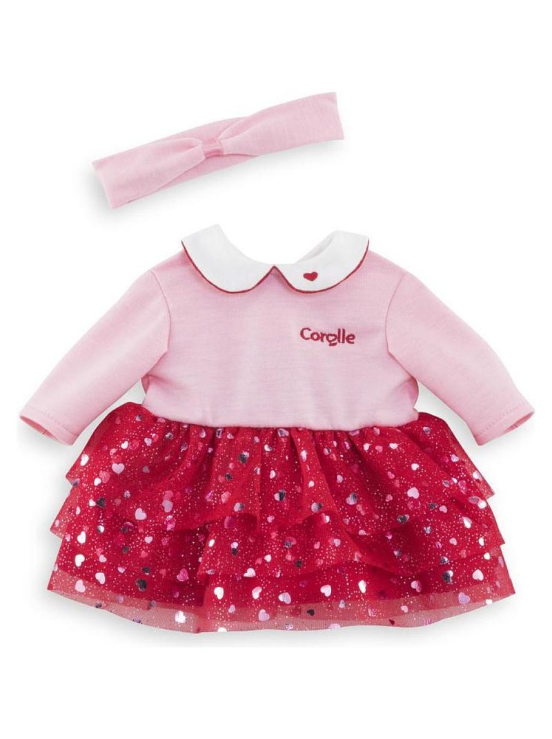 Robe et Bandeau Pétales de Cœurs pour poupon 36 cm N/A - Kiabi