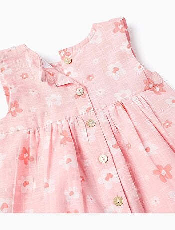 Robe et bloomer en coton à fleurs