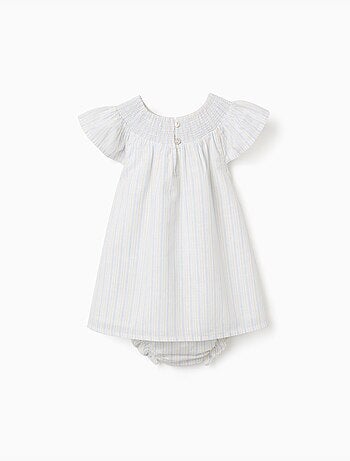 Robe et bloomer en coton à rayures B&S