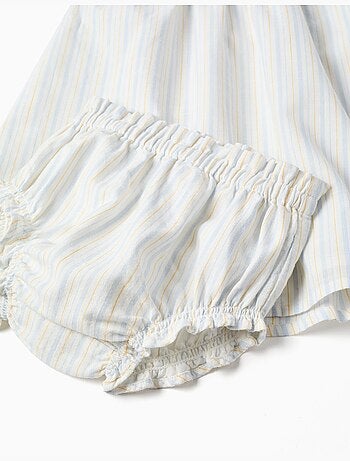 Robe et bloomer en coton à rayures B&S