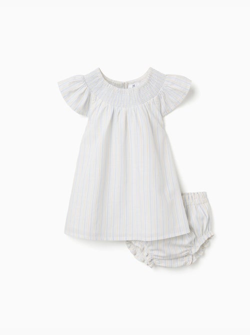 Robe et bloomer en coton à rayures B&S - Kiabi