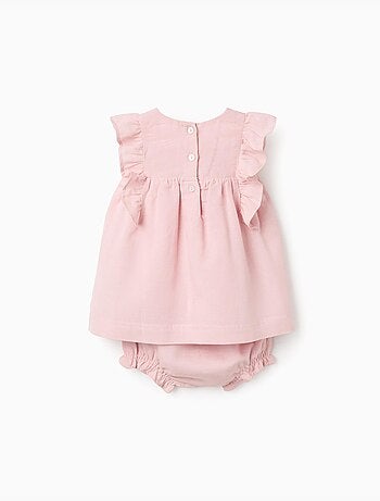 Robe et bloomer en coton et lin
