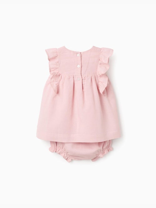 Robe et bloomer en coton et lin - Kiabi