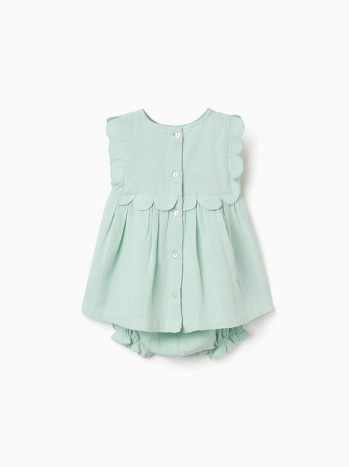 Robe et bloomer en coton et lin - Kiabi