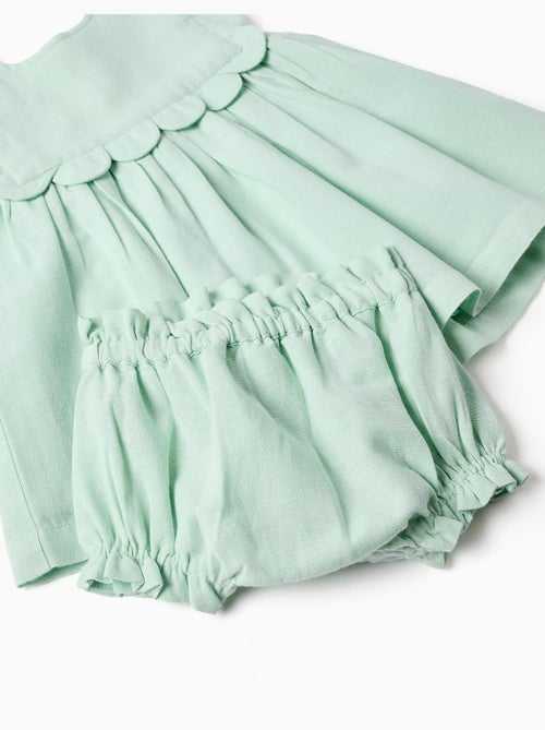 Robe et bloomer en coton et lin - Kiabi