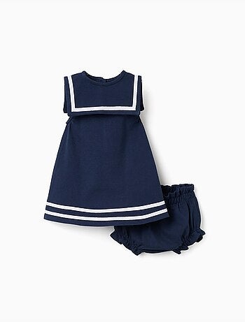 Robe et bloomer en piqué de coton